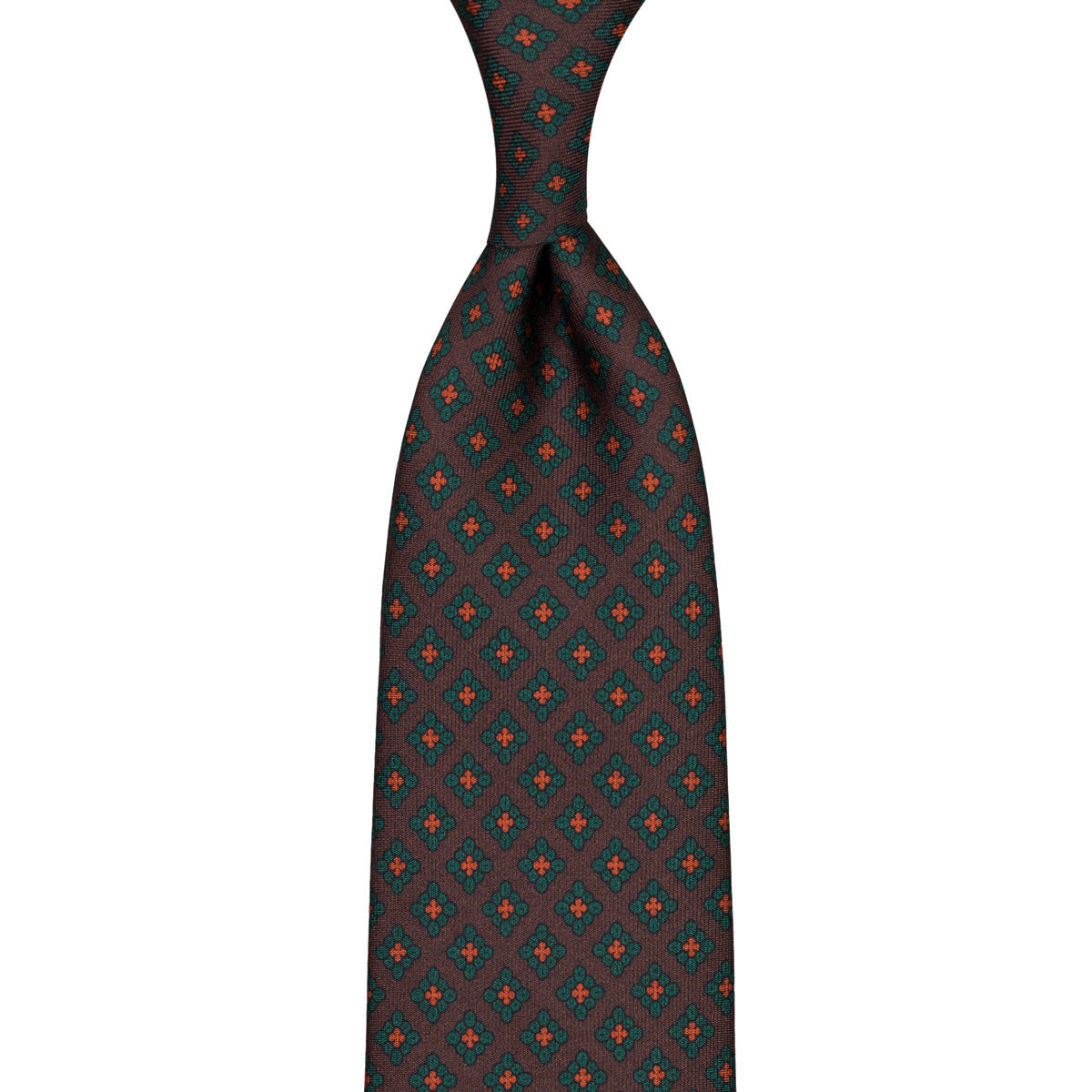 Ancient Madder Silk Tie - Brown - Hand-Rolled