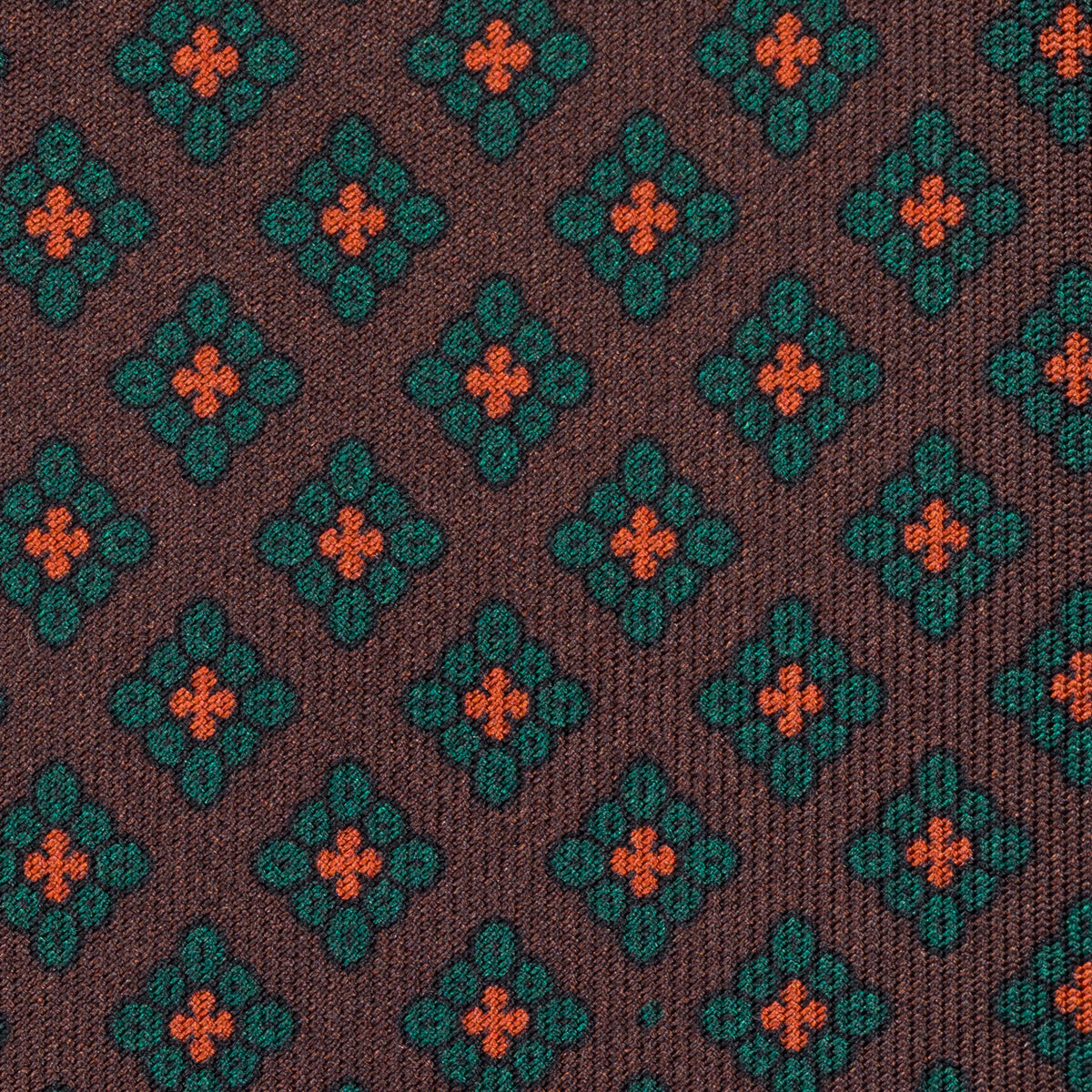 Ancient Madder Silk Tie - Brown - Hand-Rolled