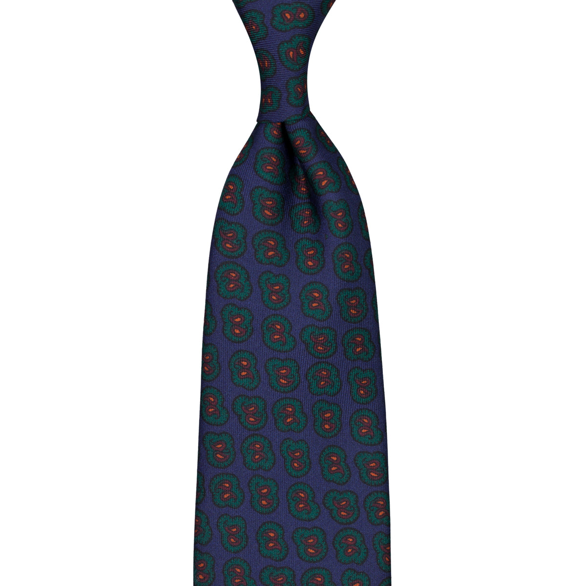Ancient Madder Silk Tie - Navy - Hand-Rolled