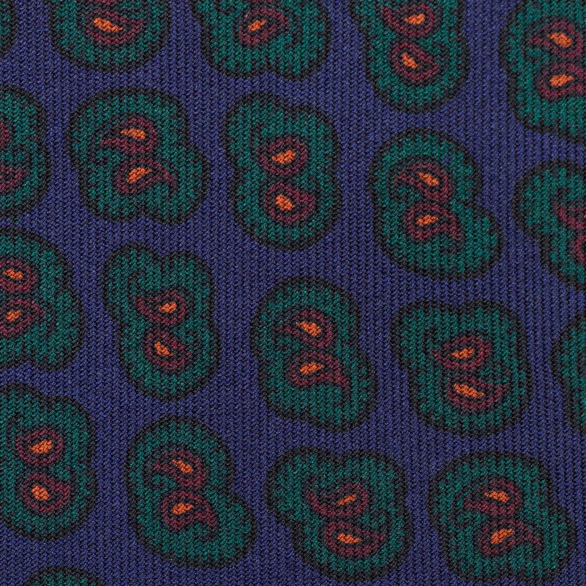 Ancient Madder Silk Tie - Navy - Hand-Rolled