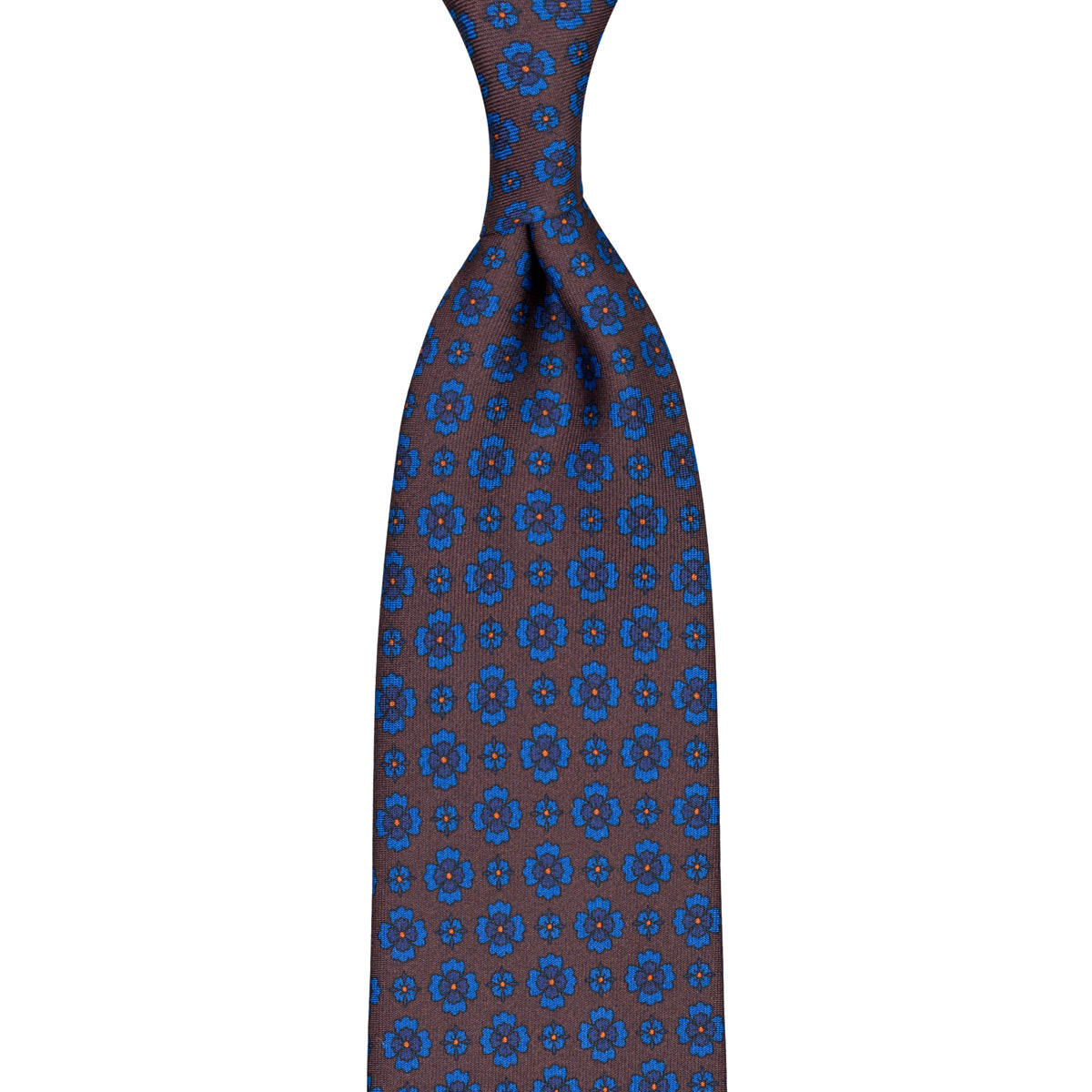 Ancient Madder Silk Tie - Brown - Hand-Rollled