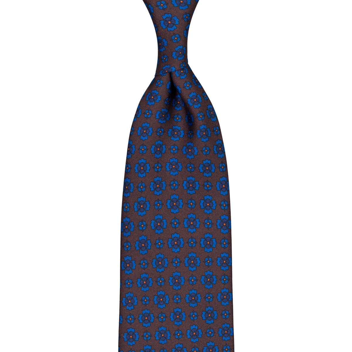Ancient Madder Silk Tie - Brown - Hand-Rollled