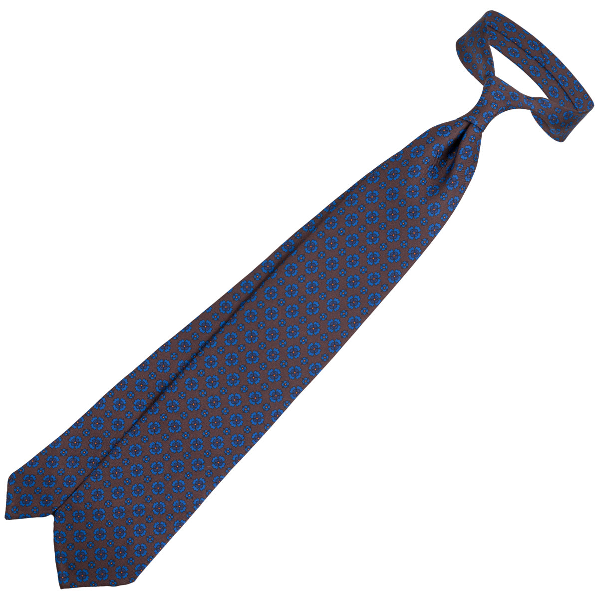 Ancient Madder Silk Tie - Brown - Hand-Rollled