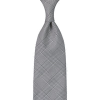 Glencheck Woven Silk Tie - Black / White - Self-Tipped