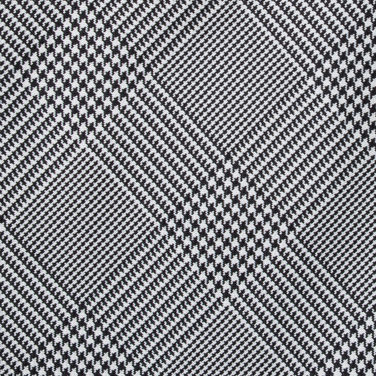 Glencheck Woven Silk Tie - Black / White - Self-Tipped