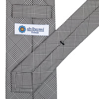 Glencheck Woven Silk Tie - Black / White - Self-Tipped