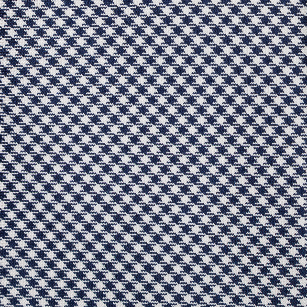 Houndstooth Silk Tie - Navy / White - Hand-Rolled