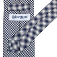 Houndstooth Silk Tie - Navy / White - Hand-Rolled