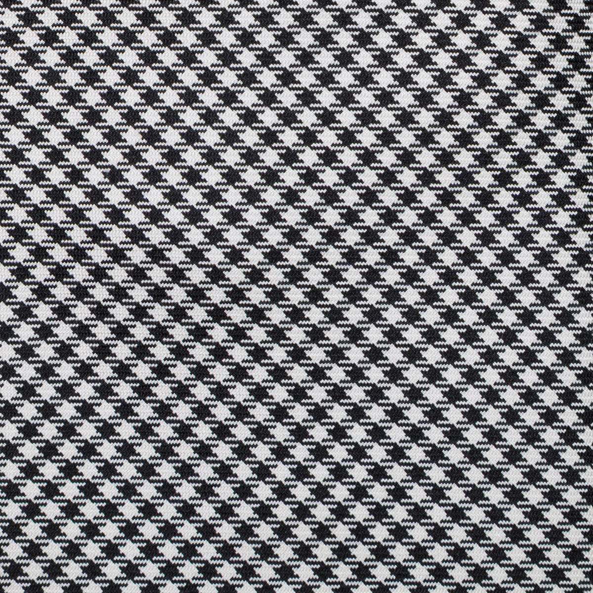 Houndstooth Silk Tie - Black / White - Hand-Rolled