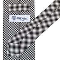 Houndstooth Silk Tie - Black / White - Hand-Rolled