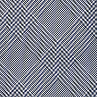 Glencheck Woven Silk Tie - Navy / White - Hand-Rolled