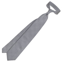 Glencheck Woven Silk Tie - Navy / White - Hand-Rolled