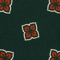 Floral Japanese Jacquard Silk Tie - Bottle Green - Hand-Rolled