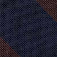 Block Stripe Grenadine / Garza Fina Silk Tie - Navy / Brown