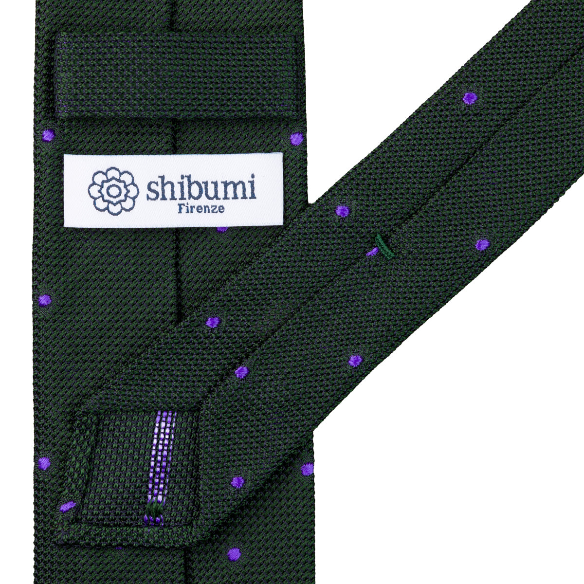 Dotted Fina Grenadine Silk Tie - Forest - Hand-Rolled