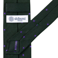 Dotted Fina Grenadine Silk Tie - Forest - Hand-Rolled