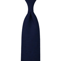 Plain Cashmere Tie - Navy - Self-Tipped
