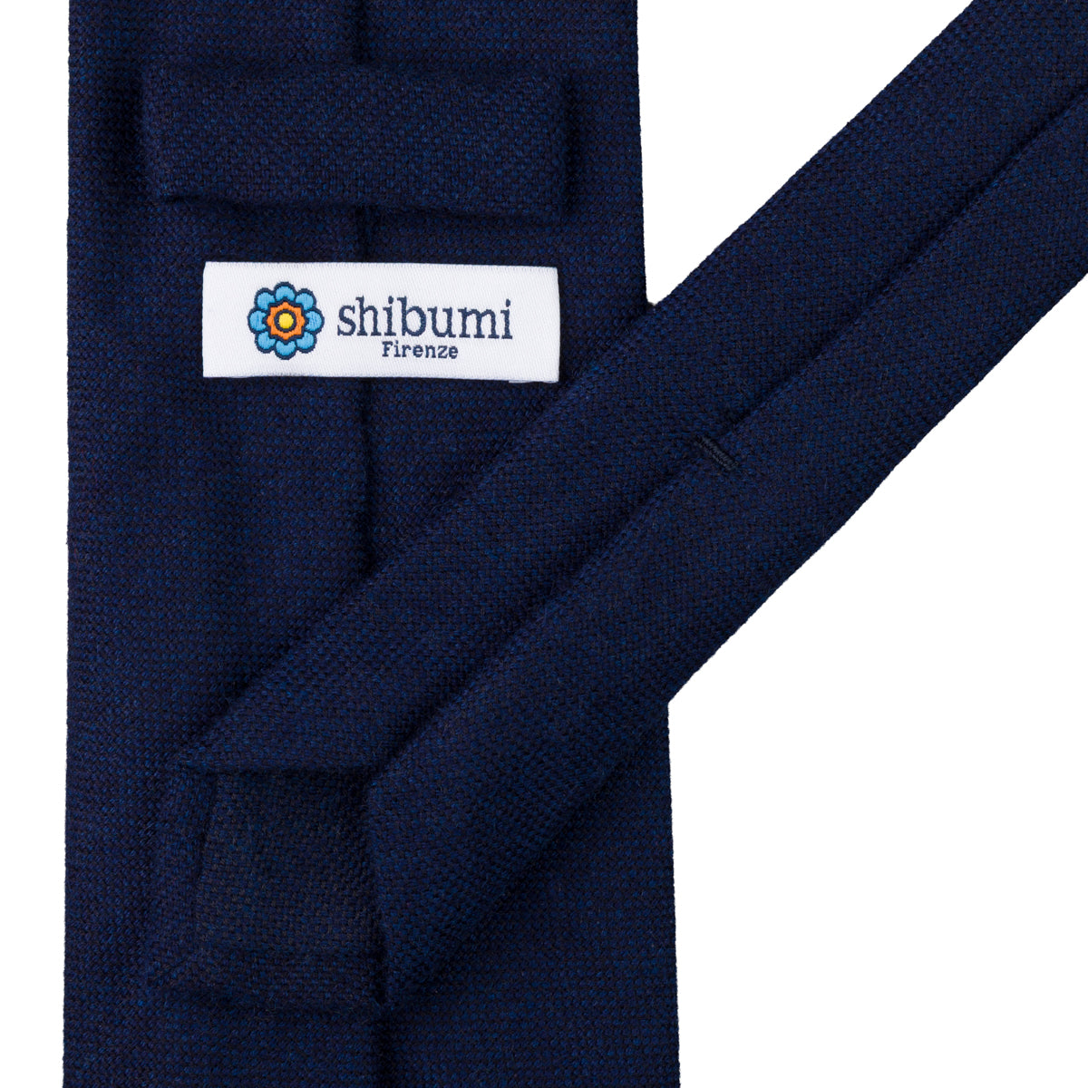 Plain Cashmere Tie - Navy - Self-Tipped