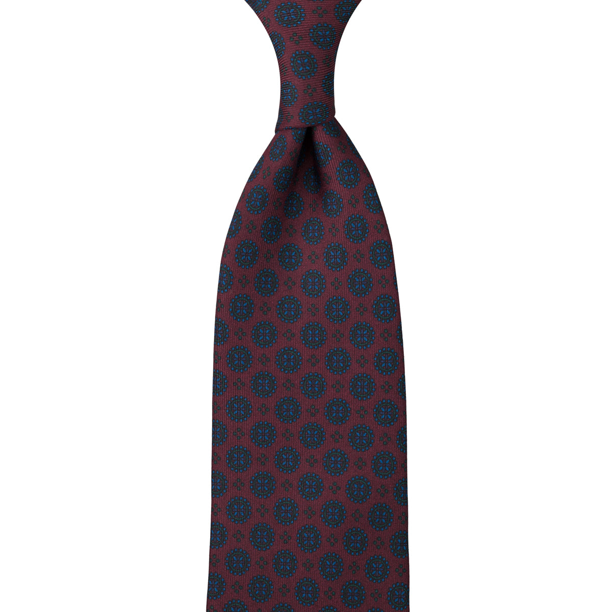 Ancient Madder Silk Tie - Burgundy - Hand-Rolled