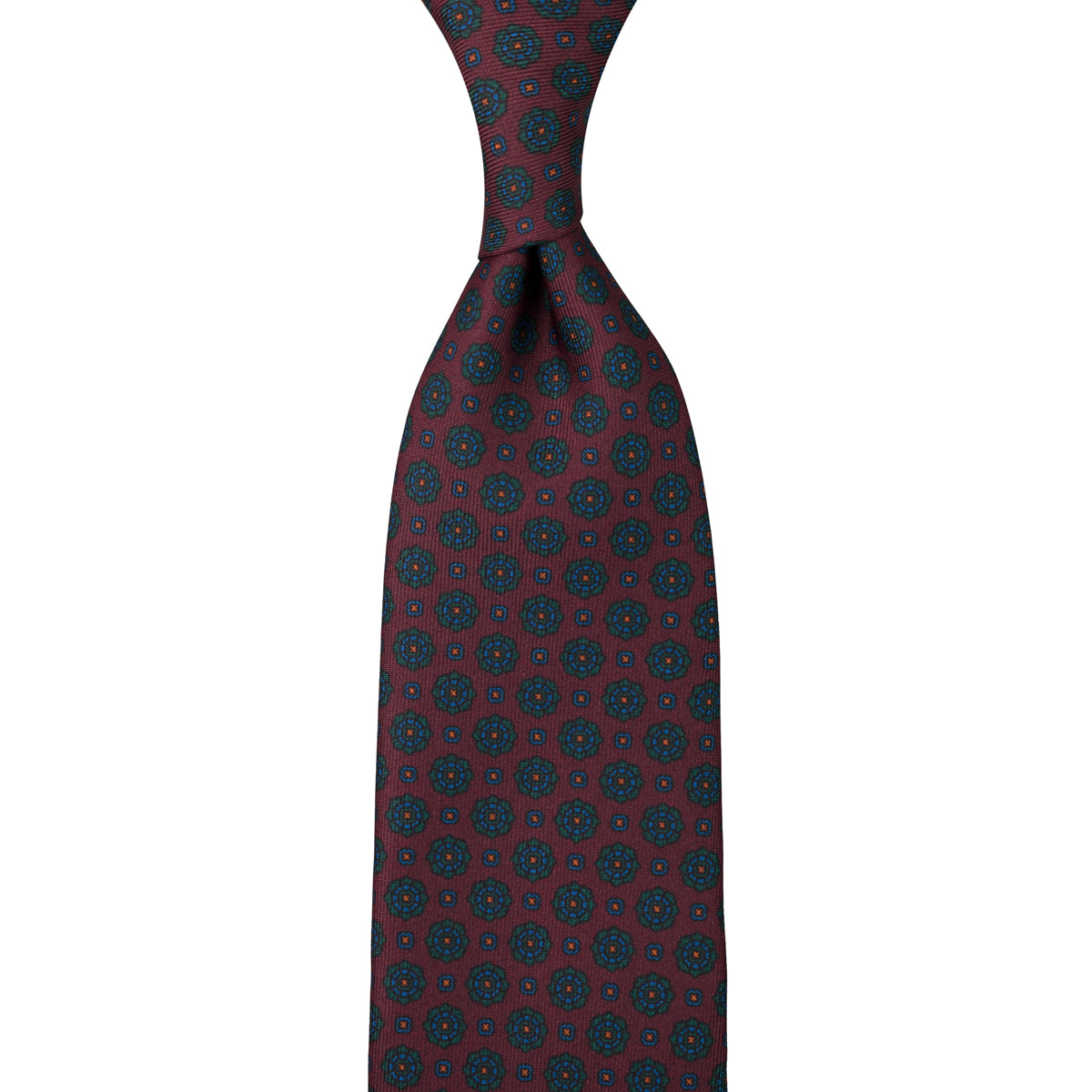 Ancient Madder Silk Tie - Burgundy - Hand-Rolled