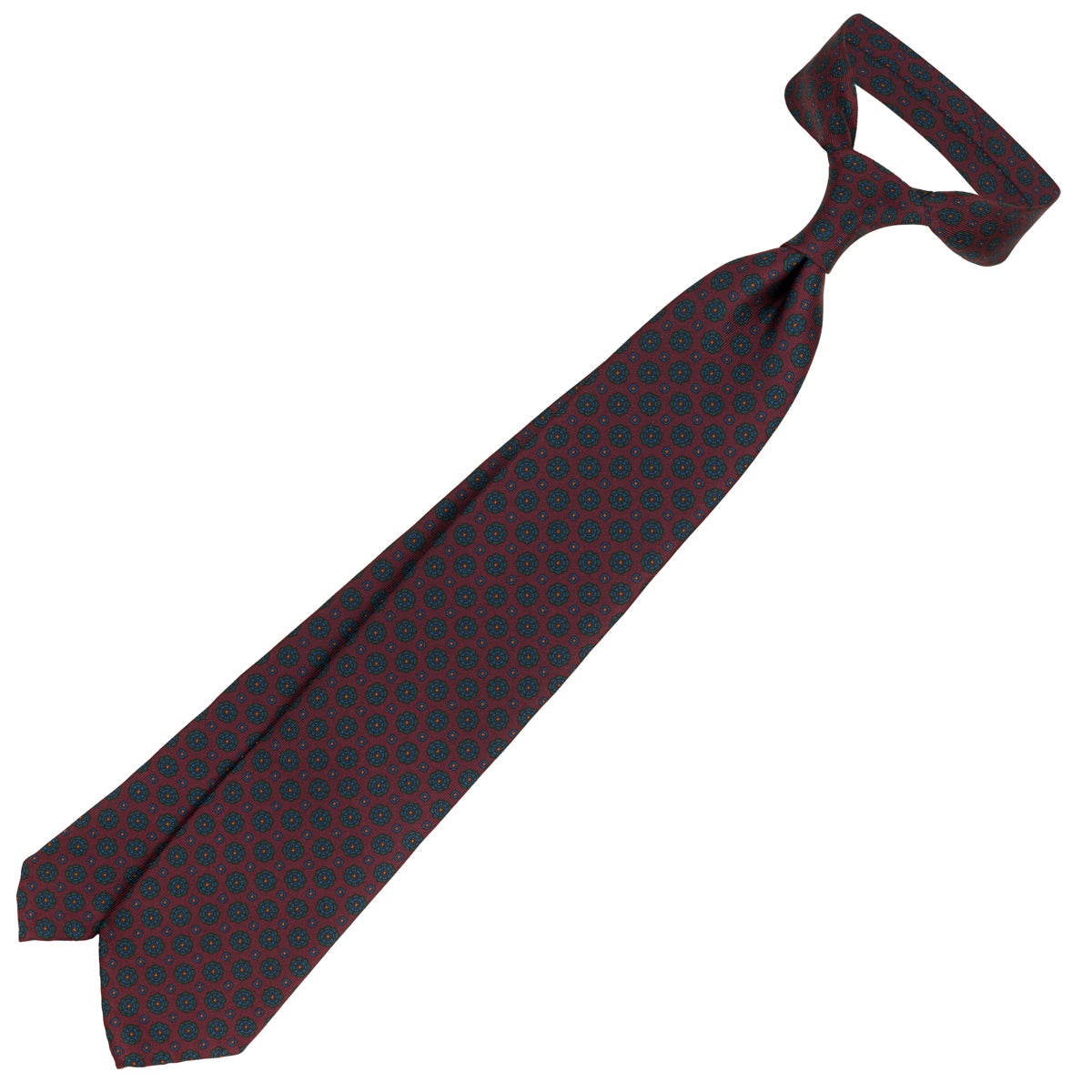 Ancient Madder Silk Tie - Burgundy - Hand-Rolled