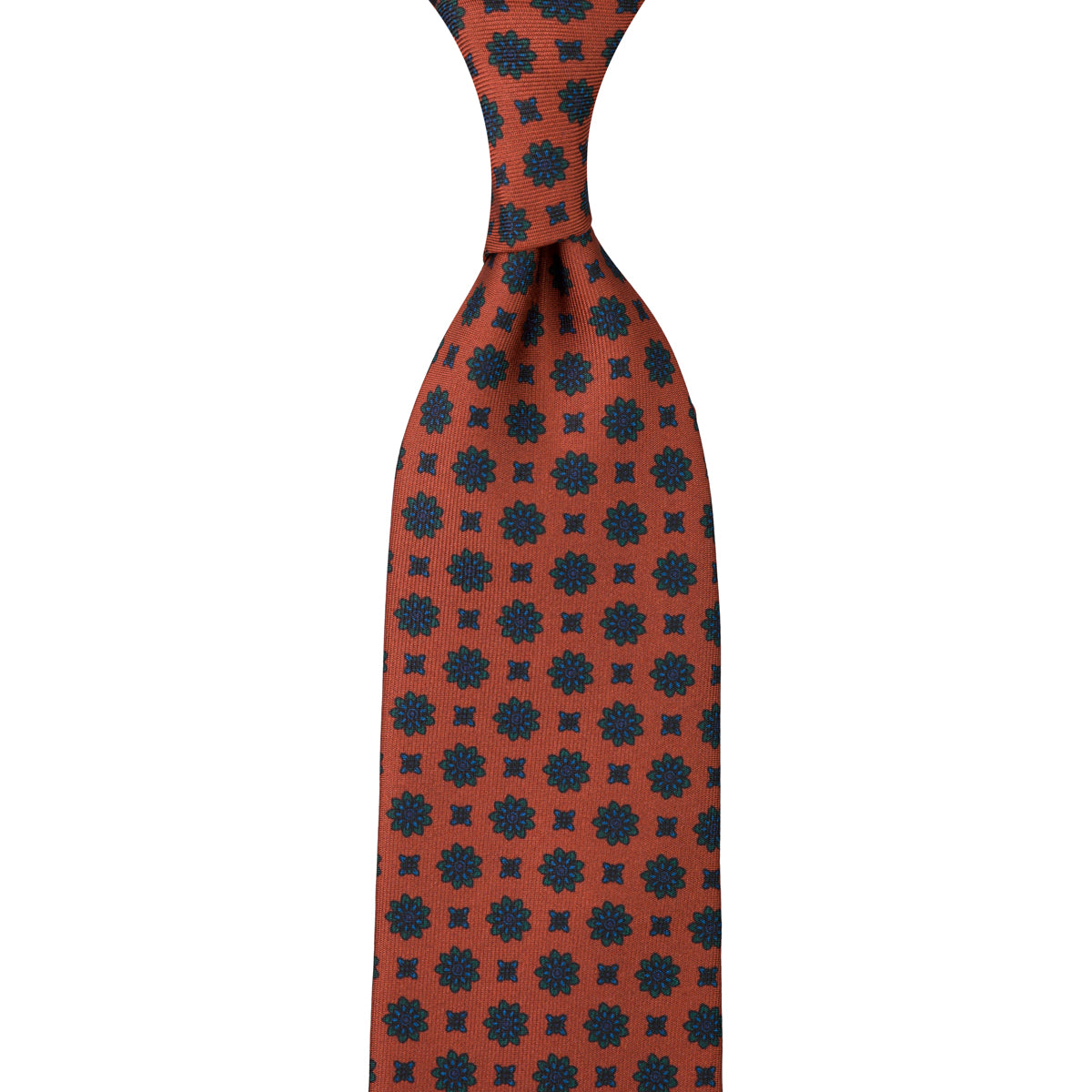 Ancient Madder Silk Tie - Terracotta - Hand-Rolled