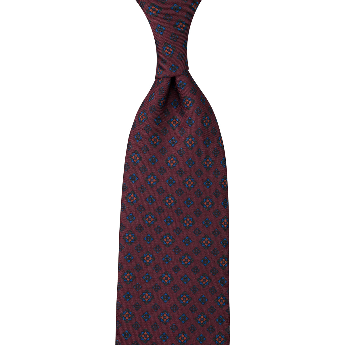Ancient Madder Silk Tie - Burgundy - Hand-Rolled