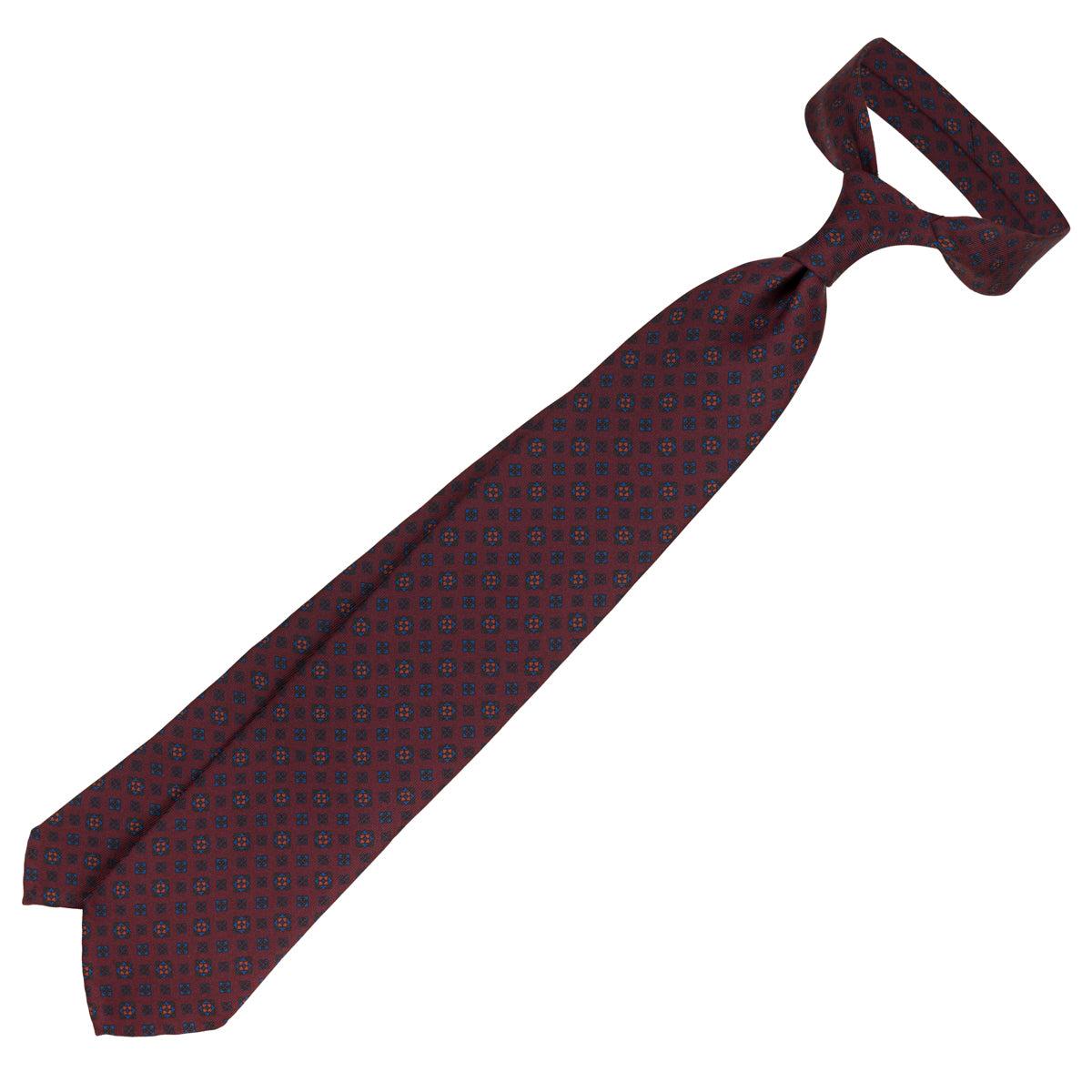 Ancient Madder Silk Tie - Burgundy - Hand-Rolled
