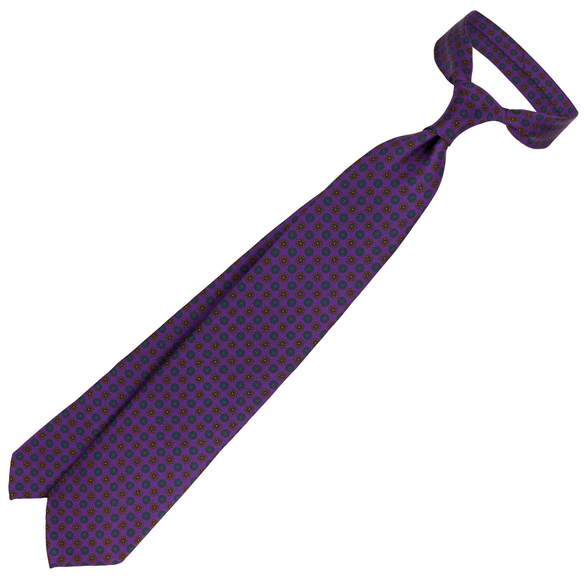 Ancient Madder Silk Tie - Purple - Hand-Rolled