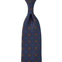 Ancient Madder Silk Tie - Navy - Hand-Rolled