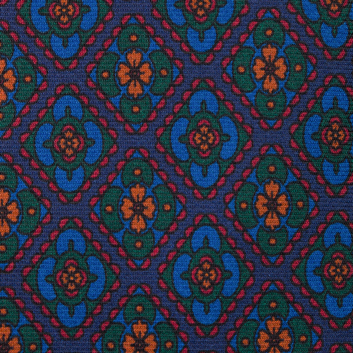 Ancient Madder Silk Tie - Navy - Hand-Rolled