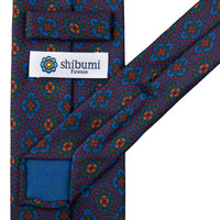 Ancient Madder Silk Tie - Navy - Hand-Rolled