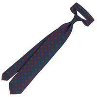 Ancient Madder Silk Tie - Navy - Hand-Rolled