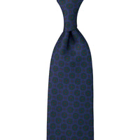 Ancient Madder Silk Tie - Navy - Hand-Rolled