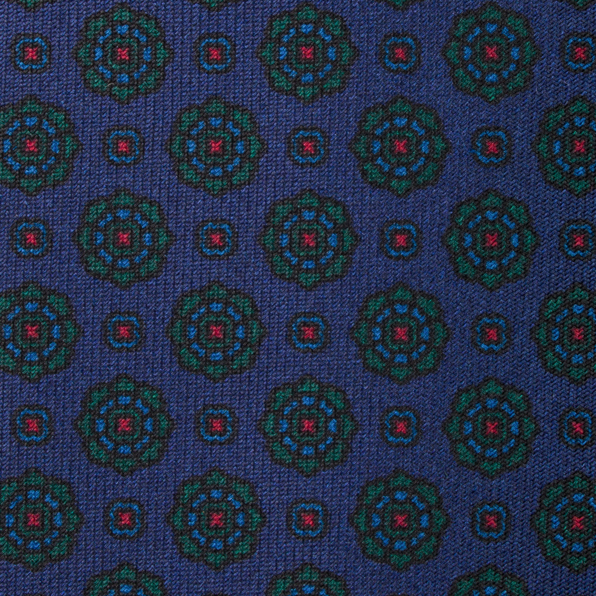 Ancient Madder Silk Tie - Navy - Hand-Rolled