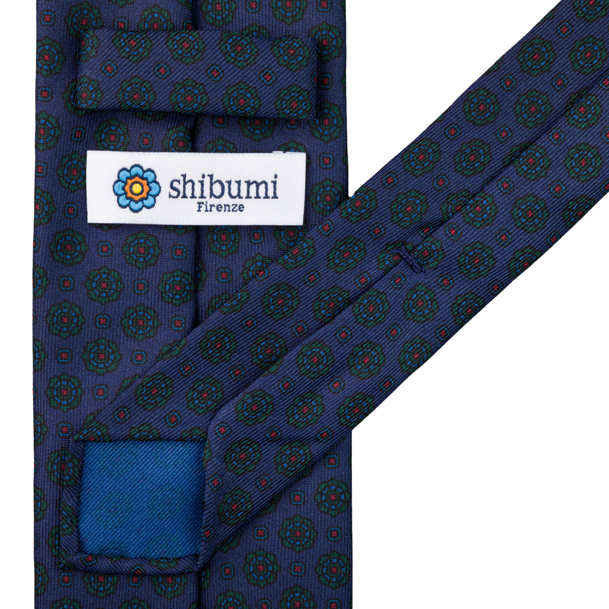 Ancient Madder Silk Tie - Navy - Hand-Rolled