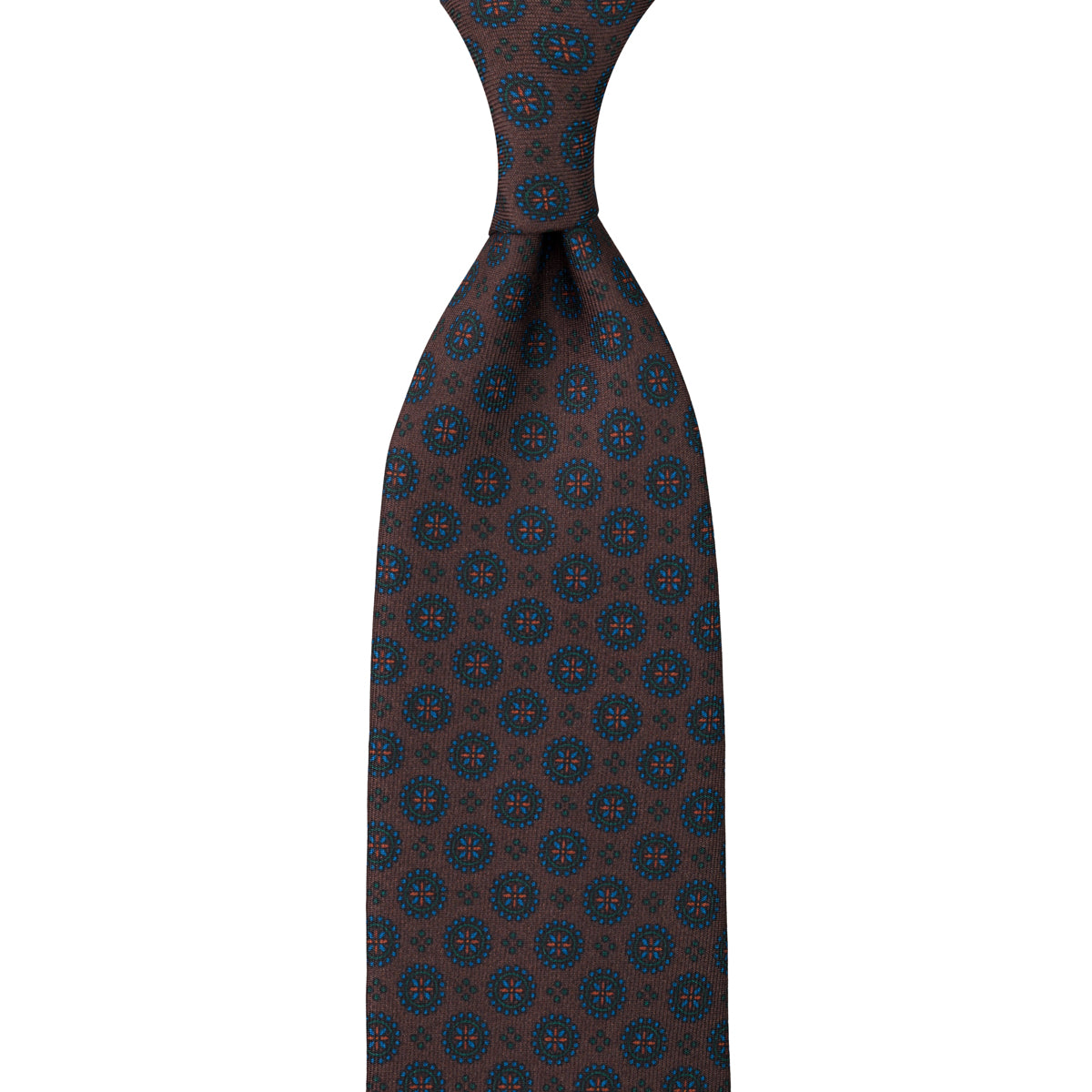 Ancient Madder Silk Tie - Chocolate - Hand-Rolled
