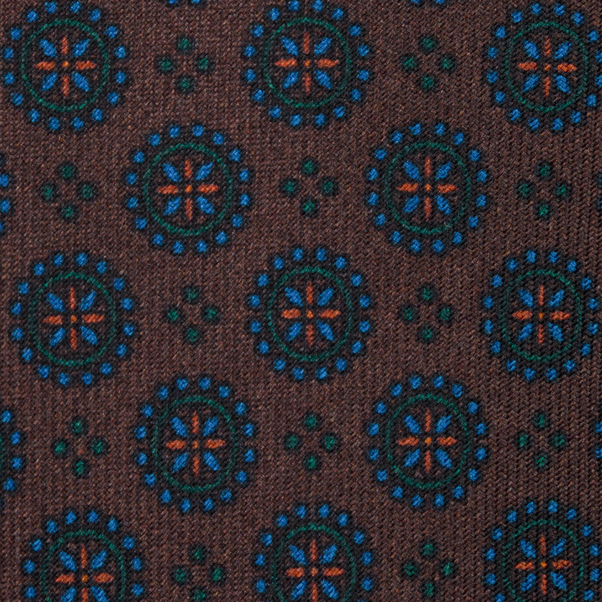 Ancient Madder Silk Tie - Chocolate - Hand-Rolled