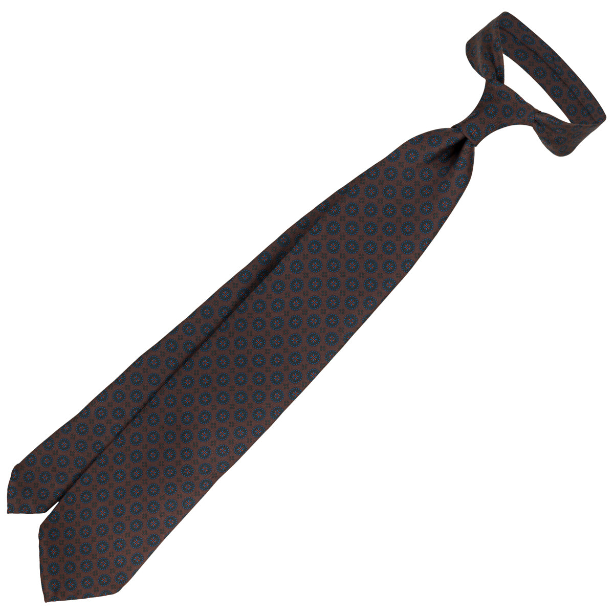 Ancient Madder Silk Tie - Chocolate - Hand-Rolled