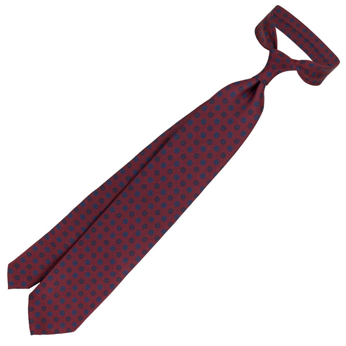 Ancient Madder Silk Tie - Burgundy - Hand-Rolled
