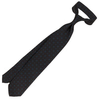 Ancient Madder Silk Tie - Black - Hand-Rolled