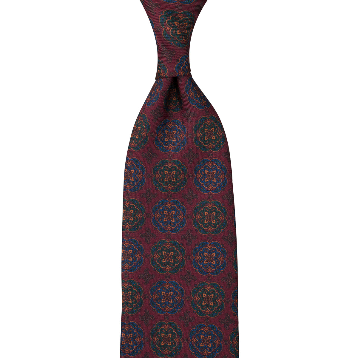 Ancient Madder Silk Tie - Burgundy - Hand-Rolled