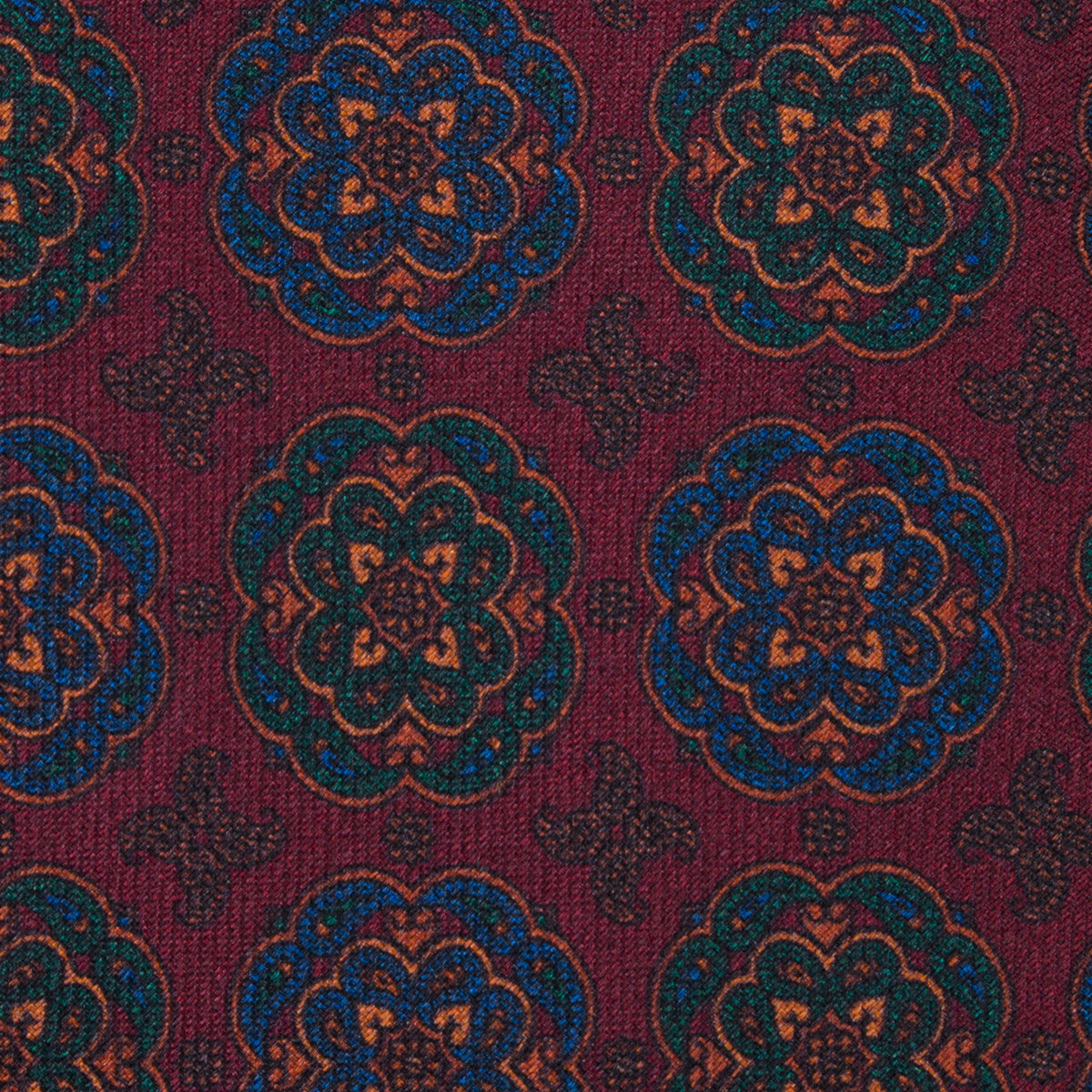 Ancient Madder Silk Tie - Burgundy - Hand-Rolled