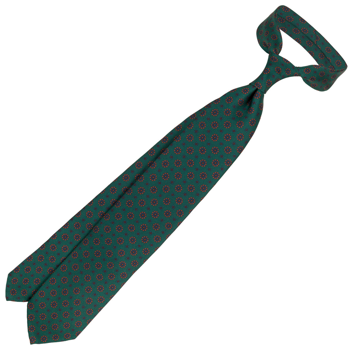Ancient Madder Silk Tie - Forest - Hand-Rolled