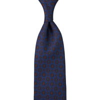 Ancient Madder Silk Tie - Navy - Hand-Rolled