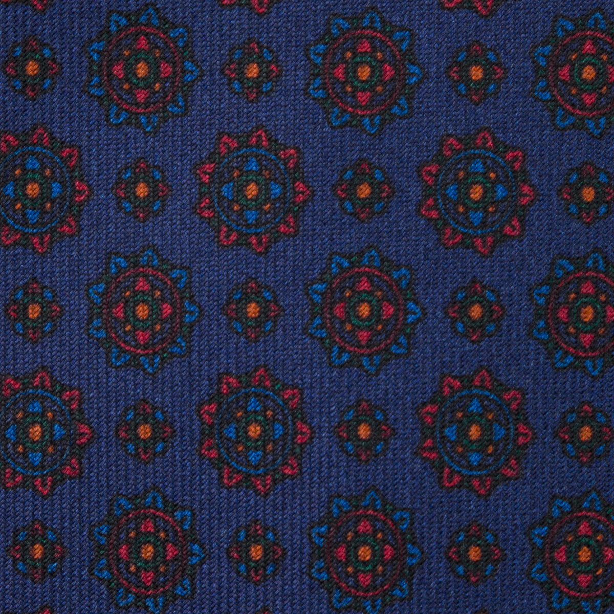 Ancient Madder Silk Tie - Navy - Hand-Rolled