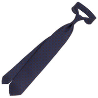 Ancient Madder Silk Tie - Navy - Hand-Rolled