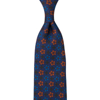 Ancient Madder Silk Tie - Navy - Hand-Rolled