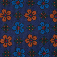 Ancient Madder Silk Tie - Navy - Hand-Rolled