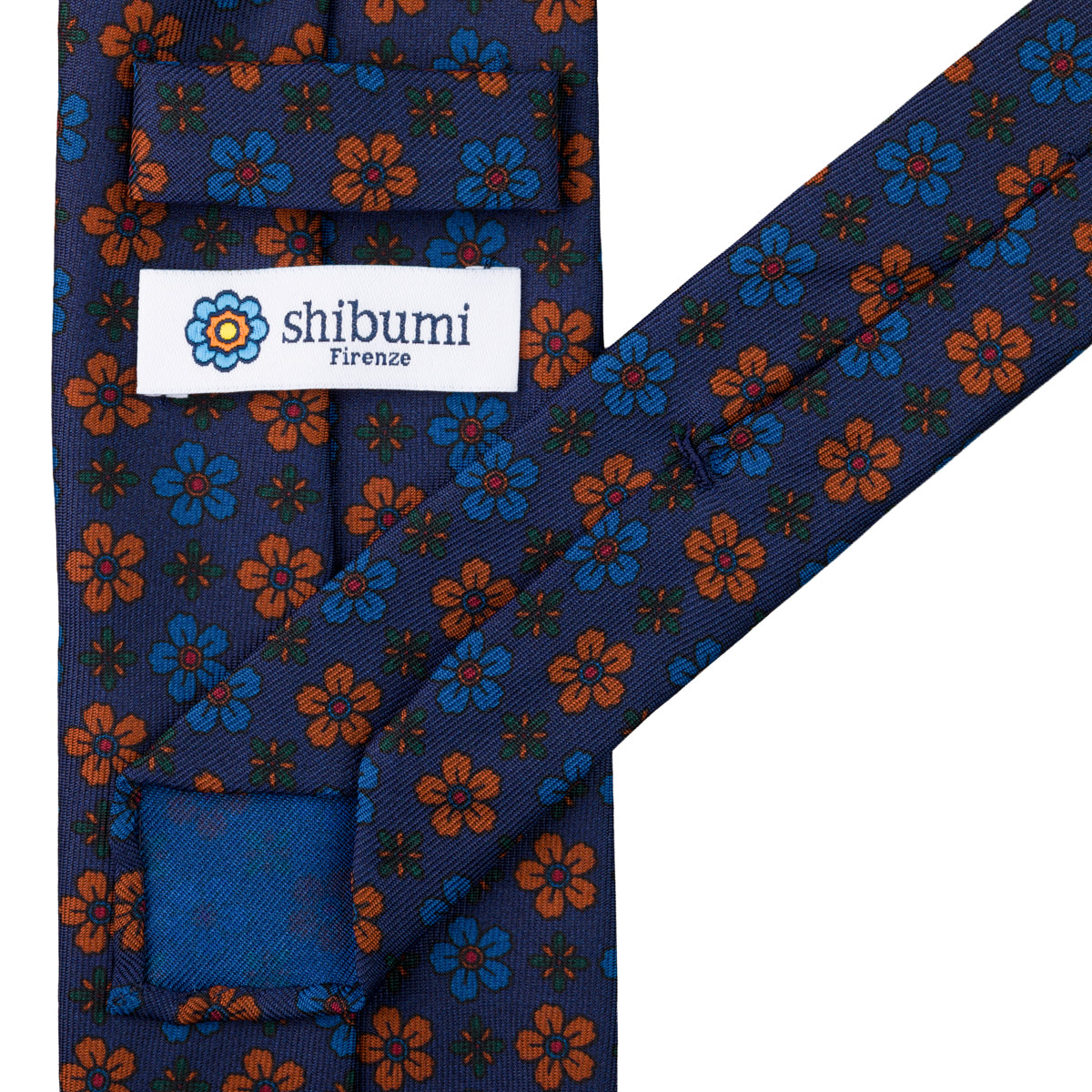 Ancient Madder Silk Tie - Navy - Hand-Rolled